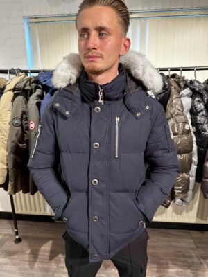 Moose Knuckles 3Q Jas Blauw met Wit Bont