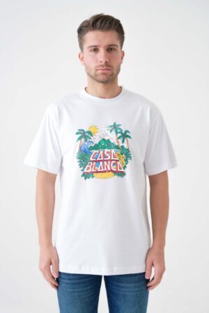 Casablanca Beach Wave Print T-Shirt